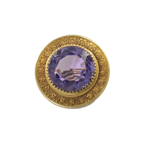 70 - EnglishCirca 1870An amethyst and gold cannetille work pendant broochWeight:Approx. 15 gramsDimension... 