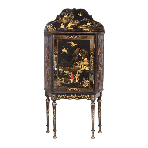 157 - 19th centuryBlack lacquered chinoiserie cabinetProperty of a LadyDimensions:60 in. (H) x 28.5 in. (W... 