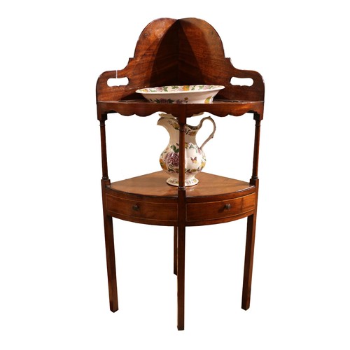 171 - 19th CenturyA mahogany washstandWith floral jug and water basinDimensions:43 in. (H) x 21 in. (W) x ... 