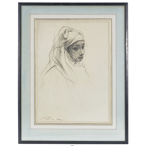 324 - Philip Alexius László de Lombos MVO RBA (1869 - 1937)A portrait of a Moroccan girlGrap... 