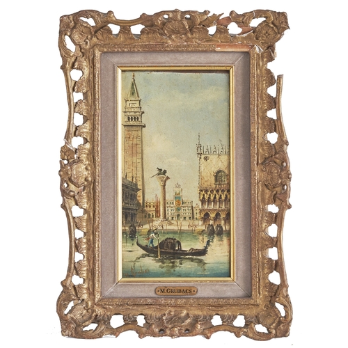 388 - M. GrubacsA view of St Mark's? VeniceOil on panelDimensions:(Canvas) 9.75 in. (H) x 5.25 in. (W)(Fra... 