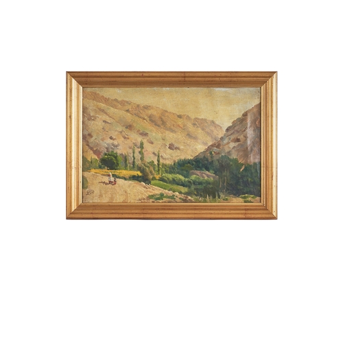 392 - NO RESERVEArabic/Lebanese? valleyCirca 1900ImpressionistWith monogram lower leftOil on canvasDimensi... 