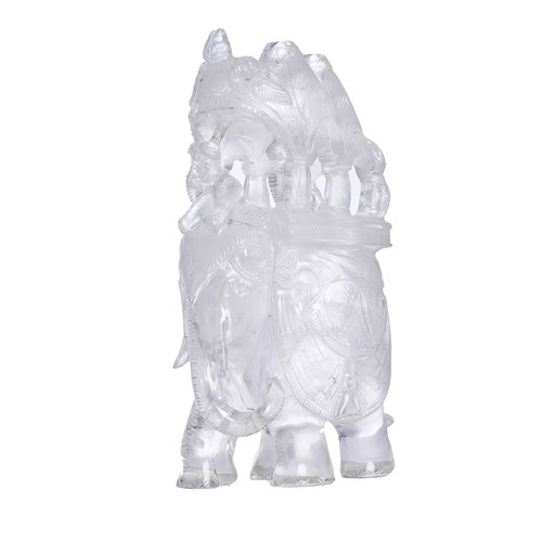 456 - Indian19th CenturyElephant and MahoutRock CrystalDimensions:9 in. (H) x 4.5 in. (W) x 3 in. (D)... 