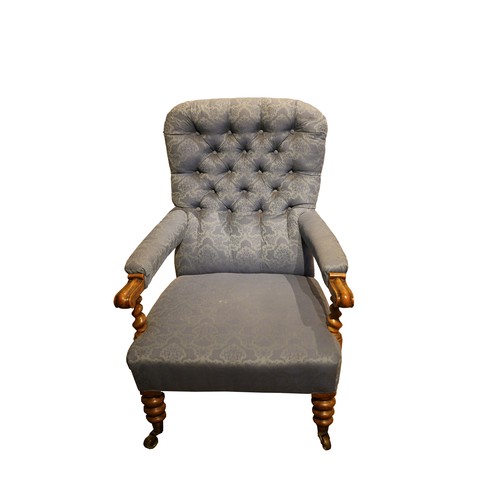 198A - An upholstered Edwardian gentleman's armchair, with rope twist featuresMahoganyDimensions:35 in. (H)... 