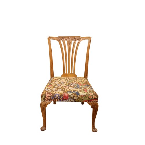 203 - 18th Century, c.1760Four tapestry upholstered dining room chairsWith hand carved tapered legs and le... 