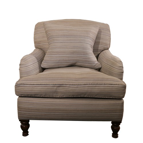 208 - 20th centuryHoward stylea pair of striped upholstered armchairsDimensions:33 in. (H) x 33 in. (W) x ... 