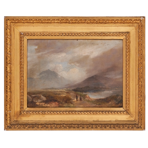 378 - Circa 1900A Scottish landscapeOil on panelSigned indistinctly lower left 'Hoiukworth'Dimensions:(Can... 