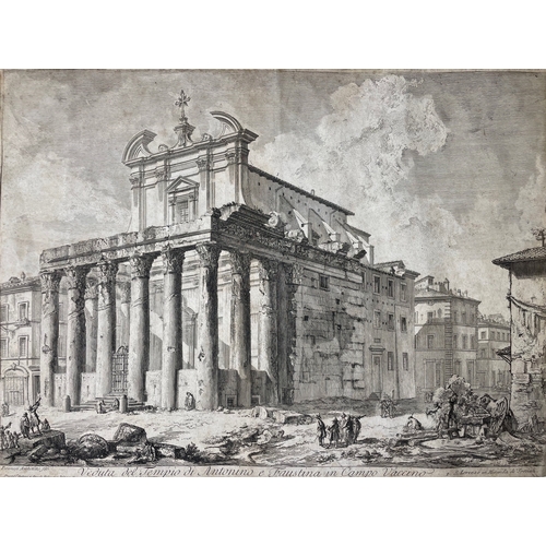 510 - Giovanni Battista Piranesi (1720 - 1778)Two Roman Views[a] Veduta del Tempio do Antonino e Faus... 