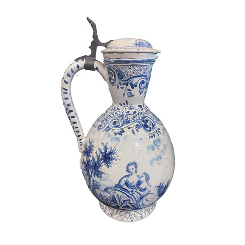 473 - 18th/19th CenturyA Delft blue and white ewerDimensions: 11.5 in. (H) x 6 in. (W)... 