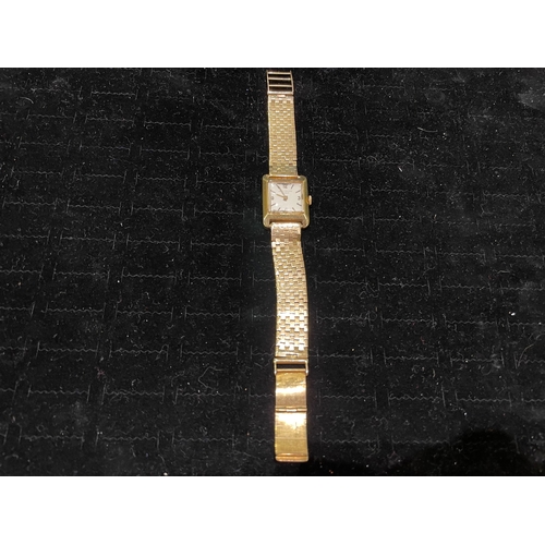1 - Patek PhilippeCirca 1950An 18 carat gold square shaped ladies' wristwatchOn a slightly later brick l... 
