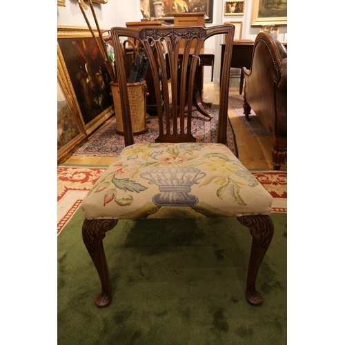 203 - 18th Century, c.1760Four tapestry upholstered dining room chairsWith hand carved tapered legs and le... 