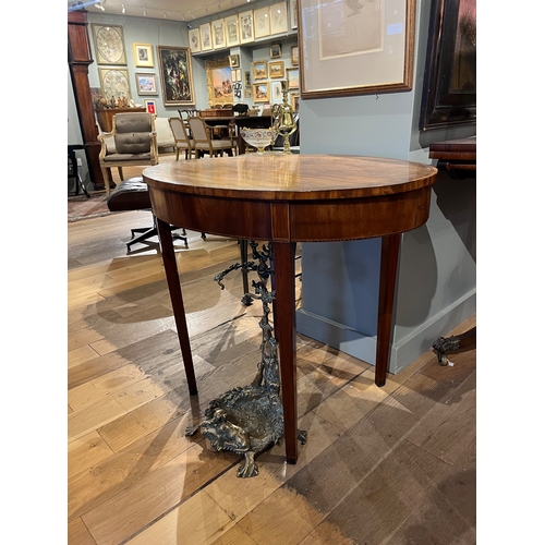 233 - Early 19th CenturyA mahogany oval occasional table, with chequered inlayTo be sold without reservePr... 