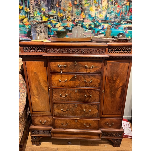 237 - 19th CenturyA mahogany solicitor's cupboardWith removable pedestal and intricate fret workDimensions... 