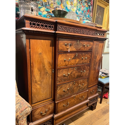 237 - 19th CenturyA mahogany solicitor's cupboardWith removable pedestal and intricate fret workDimensions... 