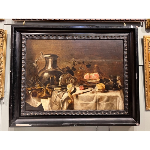 270 - 17th CenturyFlemishCircle of Pieter ClaeszStill life on a draped tableOil on panelDimensions:(Canvas... 