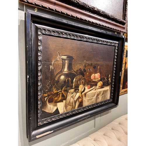 270 - 17th CenturyFlemishCircle of Pieter ClaeszStill life on a draped tableOil on panelDimensions:(Canvas... 