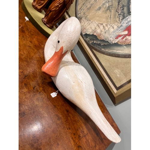 296 - Guy Taplin (b. 1939)White DuckPainted woodSigned and Inscribed, 'Guy Taplin White Duck' underneathDi... 