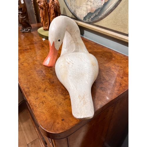 296 - Guy Taplin (b. 1939)White DuckPainted woodSigned and Inscribed, 'Guy Taplin White Duck' underneathDi... 