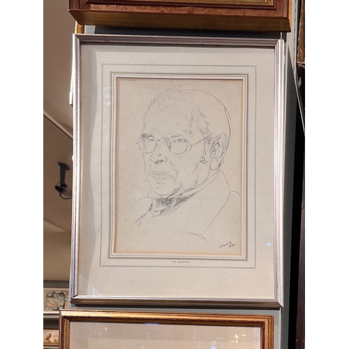 327 - Alfred Wolmark (1877 - 1961)A portrait of Sir John Lavery RAGraphite on paperSigned bottom right, 'W... 