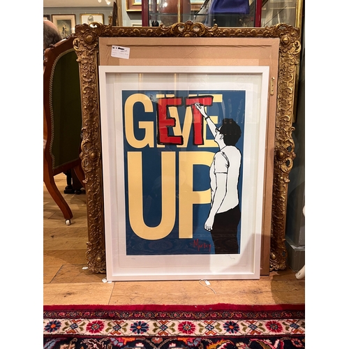 356 - Morley (b.1982)Give Up/Get UpPhotolithograph on paperSigned, lower rightNumbered 12/40Embossed with ... 