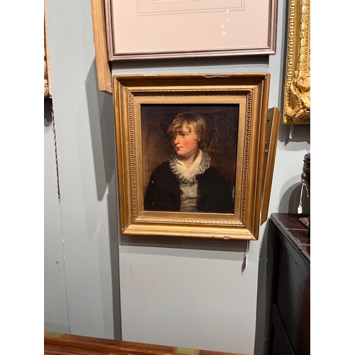 372 - VictorianA portrait of a young boyOil on canvasDimensions:(Canvas) 8.5 in. (H) x 7.5 in. (W)(Frame) ... 