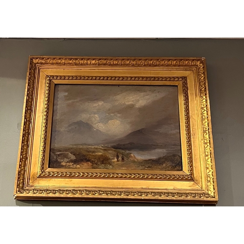 378 - Circa 1900A Scottish landscapeOil on panelSigned indistinctly lower left 'Hoiukworth'Dimensions:(Can... 