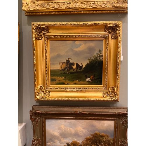 390 - Colle LeoneGoat and chickens, 1877Oil on panelDimensions:(Canvas) 7.5 in. (H) x 9.25 in. (W)(Frame) ... 