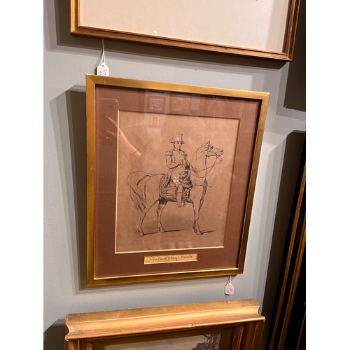 415 - 19th CenturyNapoleon on horseback, November 1855Ink and chalk on paperAfter a statuette by Alfred Gu... 