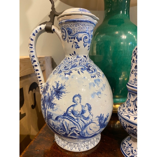 473 - 18th/19th CenturyA Delft blue and white ewerDimensions: 11.5 in. (H) x 6 in. (W)... 