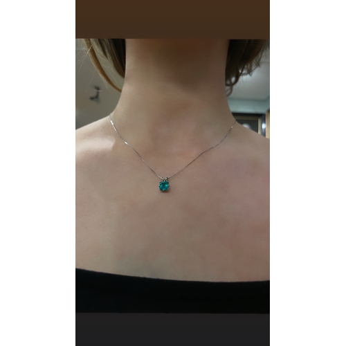 91 - A Fine Single Stone Emerald Pendant,A rectangular shaped single stoneEmerald pendant, a good colour ... 