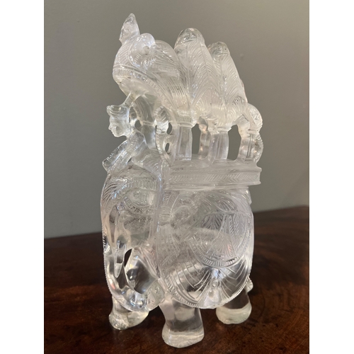 456 - Indian19th CenturyElephant and MahoutRock CrystalDimensions:9 in. (H) x 4.5 in. (W) x 3 in. (D)... 