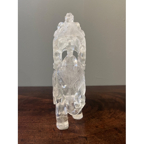 456 - Indian19th CenturyElephant and MahoutRock CrystalDimensions:9 in. (H) x 4.5 in. (W) x 3 in. (D)... 