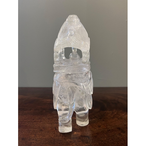 456 - Indian19th CenturyElephant and MahoutRock CrystalDimensions:9 in. (H) x 4.5 in. (W) x 3 in. (D)... 