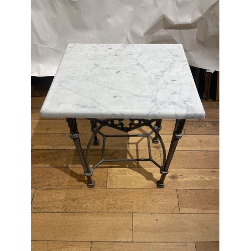 196 - Property of a LadyModernA pair of Gothic revival marble top side tablesDimensions:26 in. (H) x 19.75... 