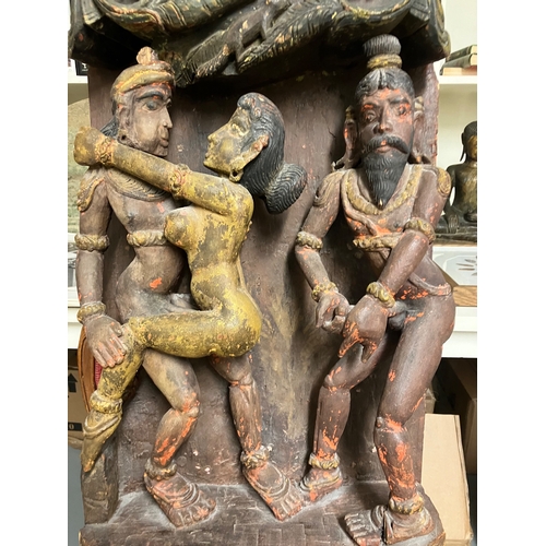 146B - Mid 19th centuryIndian'Friday night’ relating to the Khajuraho Templescarved hard wood with or... 