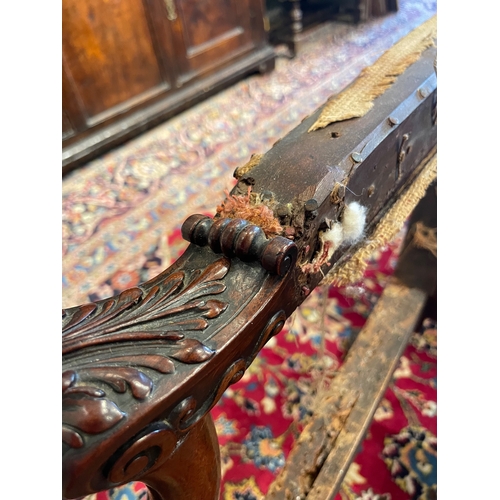 152 - Attributed to Paul SaundersA fine George III mahogany library chair, c. 1760With fine carved cabriol... 