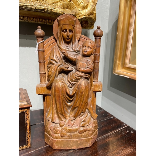 455 - ContinentalCirca 1780-1810Madonna and ChildCarved in fruitwood Dimensions: 13.25 in. (H) x 8.25 in. ... 