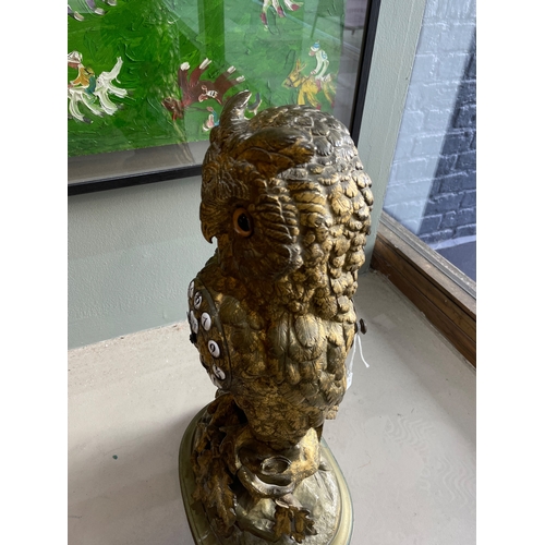 494 - FrenchLate 19th CenturyA gilt bronze owl mantel clockMaple & Co., ParisDimensions:20 in. (H) x 1... 