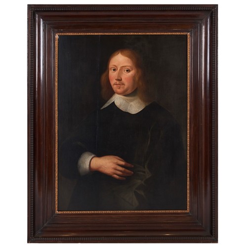 267 - Dutch SchoolEarly 17th CenturyA portrait of a distinguished gentlemanOil on panelIn a Dutch carved r... 