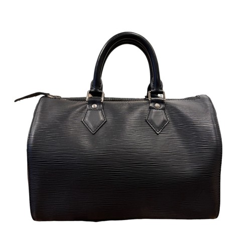 90 - Louis VuittonCirca 2000A black epi leather Speedy 28 handbagWith top double rolled leather handles, ... 