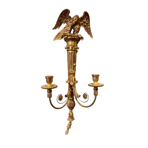 78 - BritishCirca 1980A pair of carved giltwood eagle wall lightsProvenance: Ossowski, Pimlico RoadTo be ... 