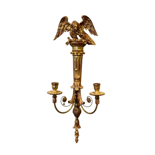 78 - BritishCirca 1980A pair of carved giltwood eagle wall lightsProvenance: Ossowski, Pimlico RoadTo be ... 