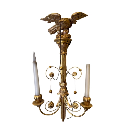 81 - BritishCirca 1980A set of four carved giltwood wall lightsProvenance: Ossowski, Pimlico RoadTo be so... 