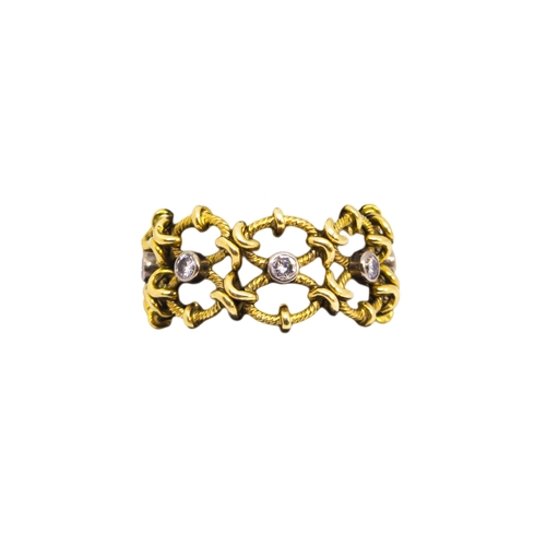 106 - Cartier or David MorrisCirca 1970A diamond and 18 carat yellow gold 'Penelope' ringThe band composed... 