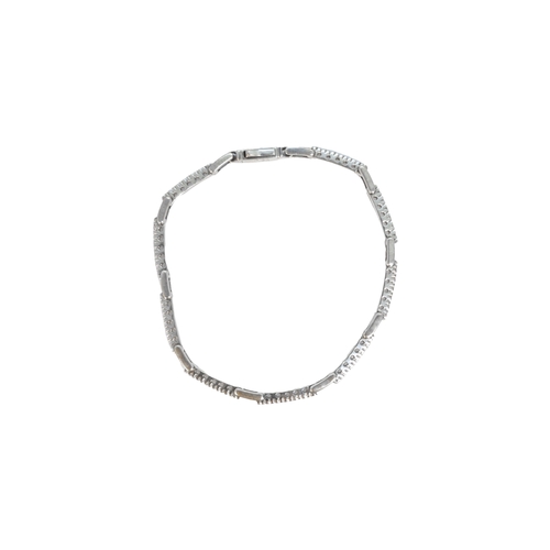 112 - BritishCirca 1980A diamond and 18 carat white gold braceletComposed of brilliant cut diamond bar lin... 