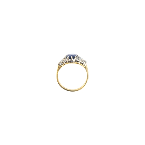 121 - BritishCirca 1940A fine unheated Burmese sapphire and diamond dress ringThe certificated sapphire we... 