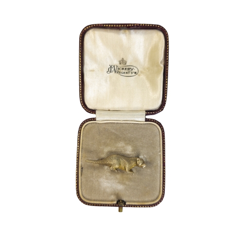 153 - BritishCirca 1900A silver-gilt otter broochFinely modelled, in a Vickery Regent Street leather prese... 