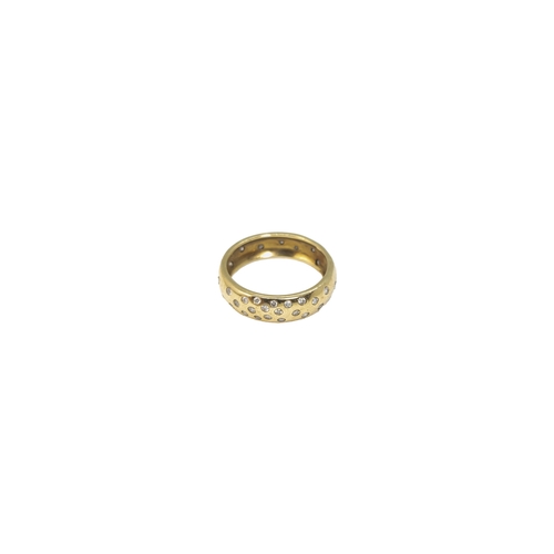 156 - BritishCirca 1980A yellow gold and diamond set band ringWeight: Approx. 2.86 gramsRing size: L... 