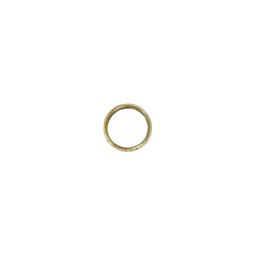 156 - BritishCirca 1980A yellow gold and diamond set band ringWeight: Approx. 2.86 gramsRing size: L... 