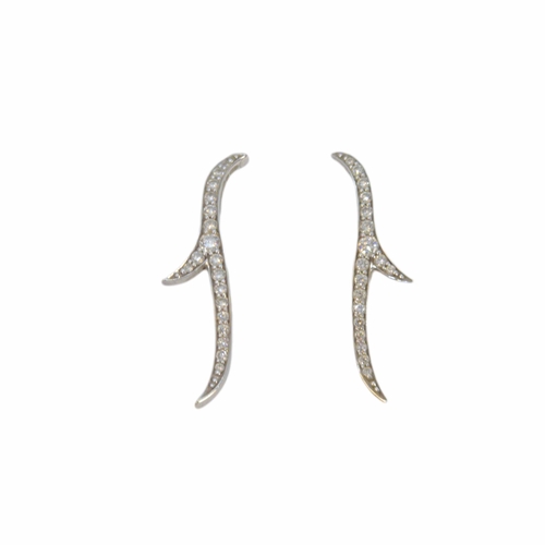 164 - BritishContemporaryA pair of diamond and 18 carat white gold stylised earringsWeight: Approx. 2.52 g... 